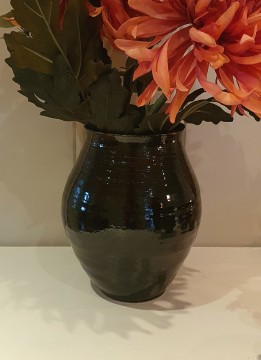 Brun vase - tenmoku glasur 