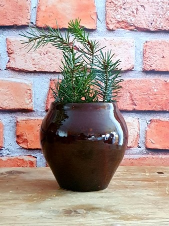 Vase - 9 cm - tenmoku brun
